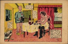 Künstler Ak Braut in Unterwäsche stopft sich eine Pfeife - 2926611