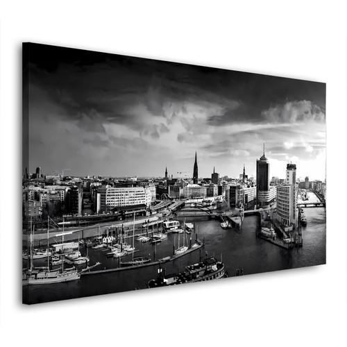 Hamburg skyline hafen schwarz - hafen,