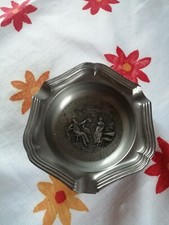 Aschenbecher Friedling Zinn mit Motiv Sammler Dachbodenfund Vintage