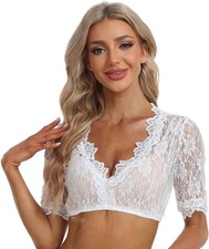 Damen Dirndlbluse Kurzarm