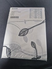 2 EIVOR IKEA Vorhänge, lang, weiß+Blätter+Vogel, 145x300 cm  in ungeöffneter OVP