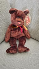 * Original Ty Beanie Baby, M.C.Beanie, Teddy in Braun, org Tag, Vitrinenstück 