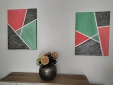 Zwei Abstrakte Acrylbilder