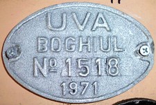 Waggonschild Builders Plate UVA Boghiul  NR. 1518  1971