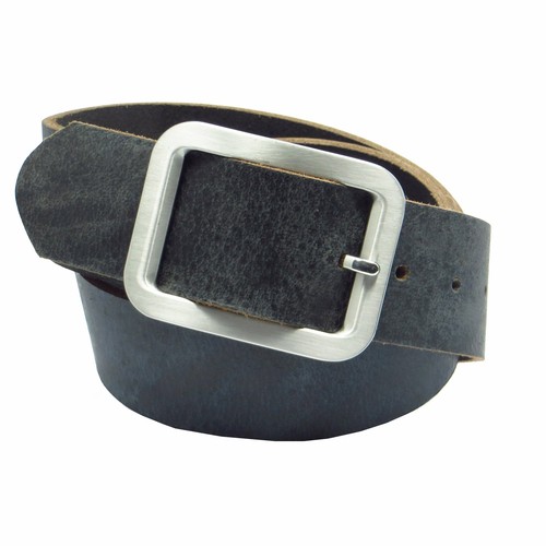 Ledergürtel breit blau - 4,