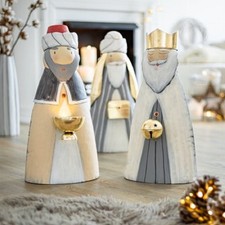 stimmungsvolle weihnachtliche Dekofigur König als Heilige 3 Könige 