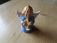 GOEBEL  -  "GLOCKE - Weihnachtsengel blau mit Trompete", gemarkt "BK"