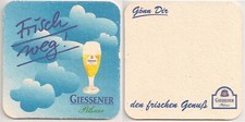 Giessener Pilsner - alter Bierdeckel "Gönn Dir den frischen Genuß"