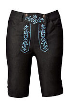 Damen Trachtenjeans Rabenhof schwarz türkis Stickereien Short
