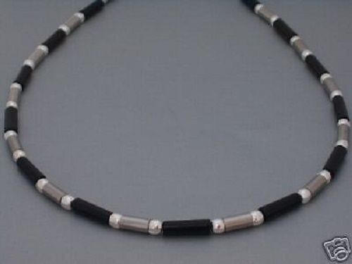 Edelstahl halskette mit onyx - mit,