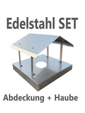 Edelstahl Schornsteinabdeckung mit Regenhaube SET Schornsteinkopf nach Maß