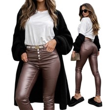 PUSH UP Matt Leder Optik Hosen