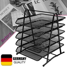 Briefablage 5 Fächer, Schreibtisch Organizer, Dokumentenhalter, Posteingangskorb