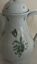 HUTSCHENREUTHER, DRESDEN SEDALON, GRÜN, KAFFEEKANNE mit ROSENDECKEL, NEU