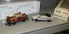 Märklin Museumswagen 2003 mit LKW, DRG Güterwagen Kabeltransport / Kran-Lkw