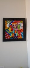 Romero Britto Hugo Tooo Goebel dsigniert Mischtechnik auf Brett  Porzellan 50 cm