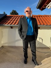 Herren Anzug schwarz mit Nadelstreifen Christian Berg Gr.25