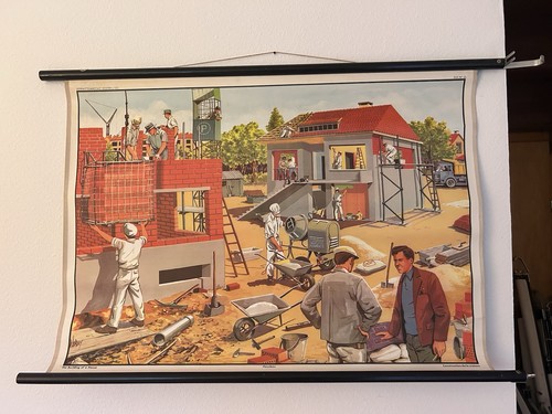 Schulwandkarte hausbau berufe - schulwandkarte,