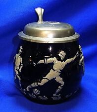 Vintage Deutscher Bierstein mit Blechdeckel Fußball "Gut Tritt" #XX