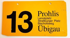 DVB altes Straßenbahnschild Linie 13 Dresden