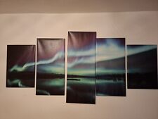 Polarlicht Vlies Leinwandbild 5 Teilig Wandbilder XXL Nordlicht Island Nacht