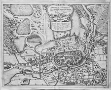 Leutkirch  Baden-Württemberg seltener Kupferstich von Merian Erstausgabe 1643