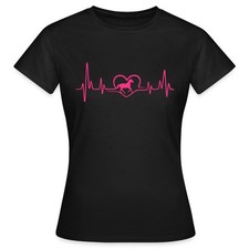 Pferd Galopp Herzschlag EKG-Linie Frauen T-Shirt