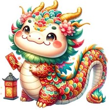 Farbe Drache Mond Neujahr