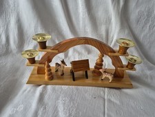 Kleiner  Schwibbogen mit Rehen im Wald für 4 Kerzen,Erzgebirge