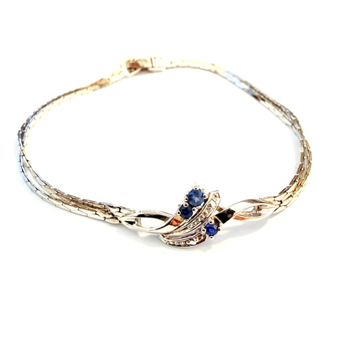 Zartes silberarmband saphir - zartes,