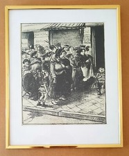 HEINRICH ZILLE Original Lithografie Kartoffelstehen 1916 Berlin aus Bildermann