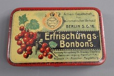 Vintage Blechdose Erfrischungs Bonbons leer Sammler selten RAR antik Werbung