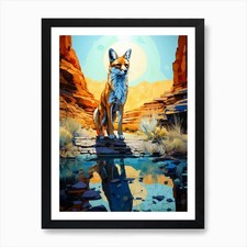 Rotfuchs wüste gemälde - rotfuchs,