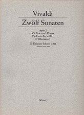Vivaldi Zwölf Sonaten Opus 2 Violine und Piano, Violoncello ad lib. (Hillemann)