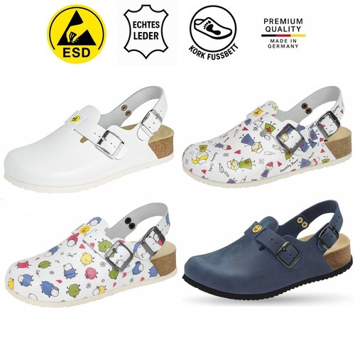 Esd clogs keilabsatz leder - esd,