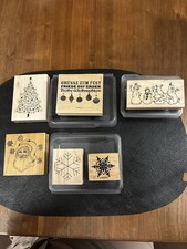 Weihnachtsstempel Paket Stampin up + verschiedene Marken Stempel auf Holz