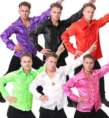 Herren disco rüschen hemd - rÜschen,