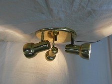 Deckenlampe Strahler 70 - er  Messing Rund  Vintage Design Lampe Verstellbar 3a3