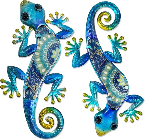 Wandbild metall gecko stück - wandbild,