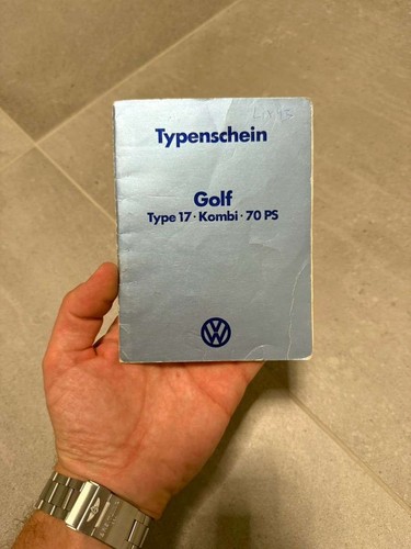Typenschein golf typ bj - typenschein, 17,