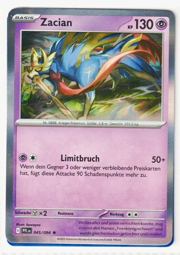 Pokémon karte zacian - karte, neu!