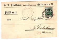 Firmen Postkarte aus Heilbronn a.N., Langholzhandlung Pfleiderer, 1908