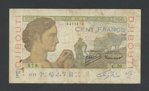 Djibuti 100 francs schein 1946 - francs,