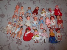 Sammlung 23 alte Mini Puppen für die Puppenstube aus der DDR