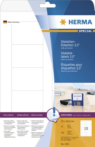 Herma disketten etiketten - disketten, 3,5"