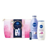 NIVEA Wegbegleiter Geschenkset Oil Pflegedusche Soft Milk Labello Kulturbeutel
