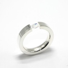 Spannring in Sterling Silber 925 weißer ovaler Zirkonia Gr. 59