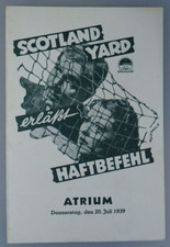 Einladung zur Uraufführung "Scotland Yard erläßt Haftbefehl" Juli 1939 (110177)