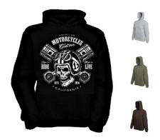 Kapuzenpullover/Hoodie V Twin Chopper &Bikermotiv 4 Farbtönen Modell Skull Helm