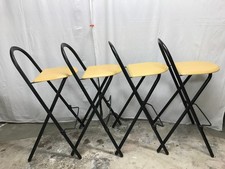 4 klappbare Barstühle, schwarz/Buche, stabil, Lehne, Barhocker, top Zust, gebr.